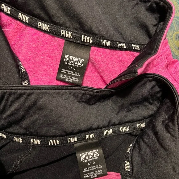 TWO Victoria’s Secret PINK Pullover Jacket 3/4 zip Size Large - Picture 11 of 11